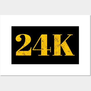 24K T shirt Distressed Gold Posters and Art